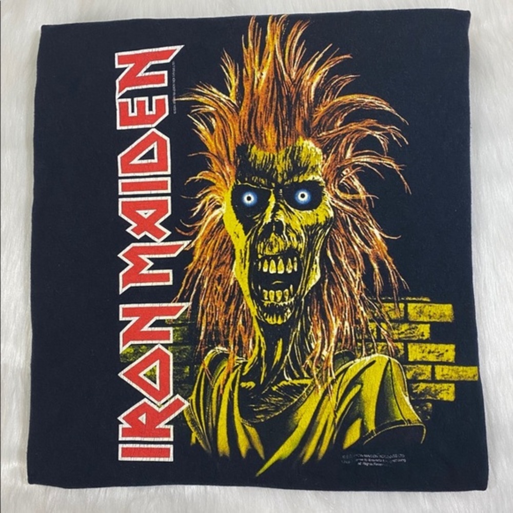 Vintage Graphic Print T Shirt Band Tee Iron Maid Metal Music 90s 80s - Picture 2 of 6